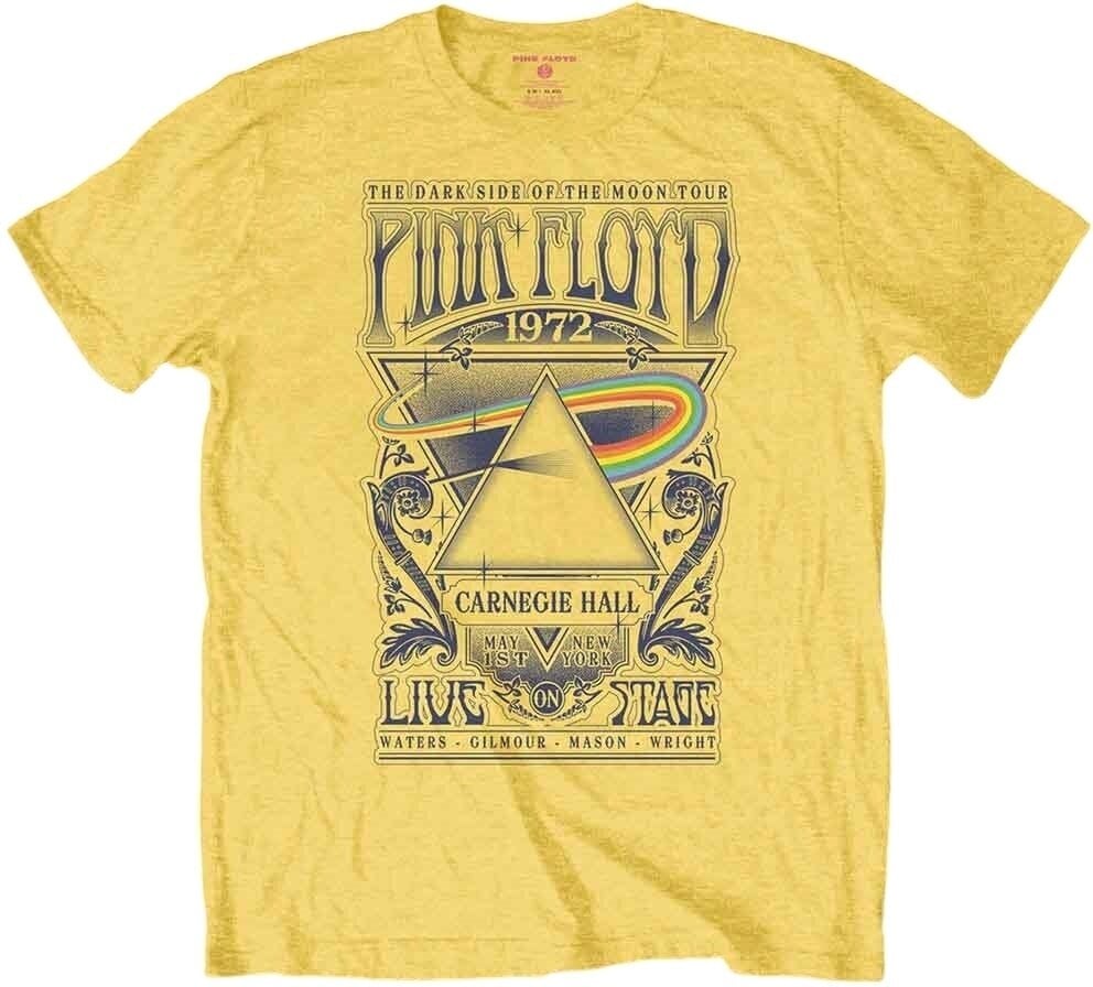 T-Shirt Pink Floyd T-Shirt Carnegie Hall Poster Yellow S