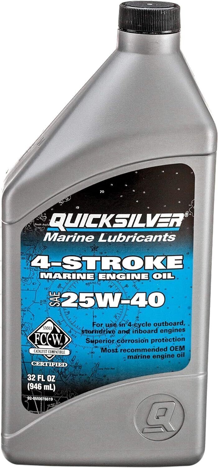 Bootmotorolie 4-takt Quicksilver 4-Stroke Marine Engine Oil SAE 25W-40 1 L