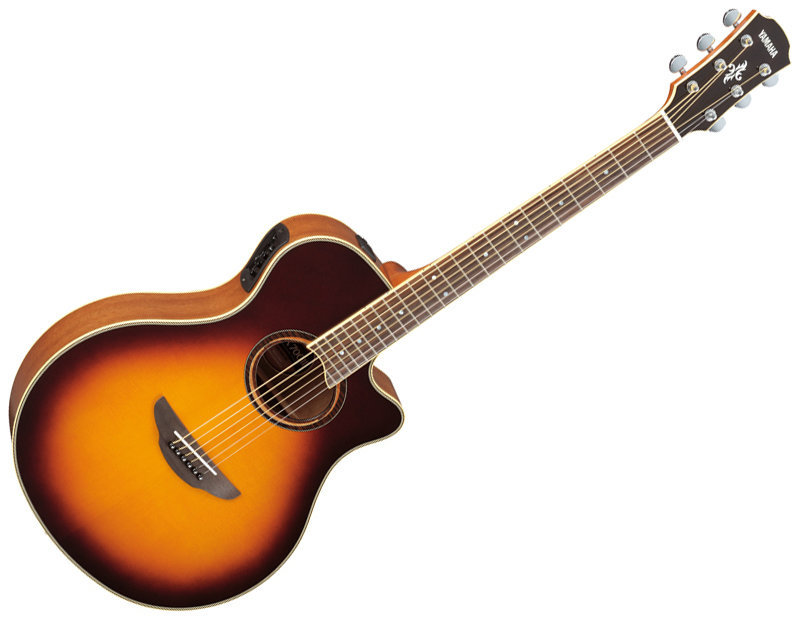 Jumbo elektro-akoestische gitaar Yamaha APX 700II BS Brown Sunburst