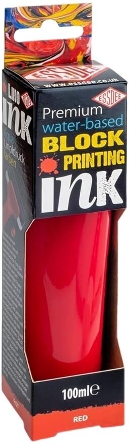 Barva na linoryt Essdee Premium Block Printing Ink Barva na linoryt Brilliant Red 100 ml