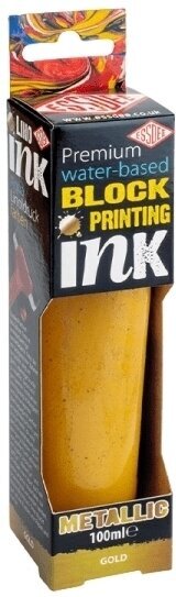 Paint For Linocut Essdee Premium Block Printing Ink Paint For Linocut Metallic Gold 100 ml