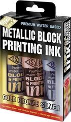 Farbe für Linolschnitt Essdee Block Printing Ink Farbe für Linolschnitt Metallisch 3 x 300 ml