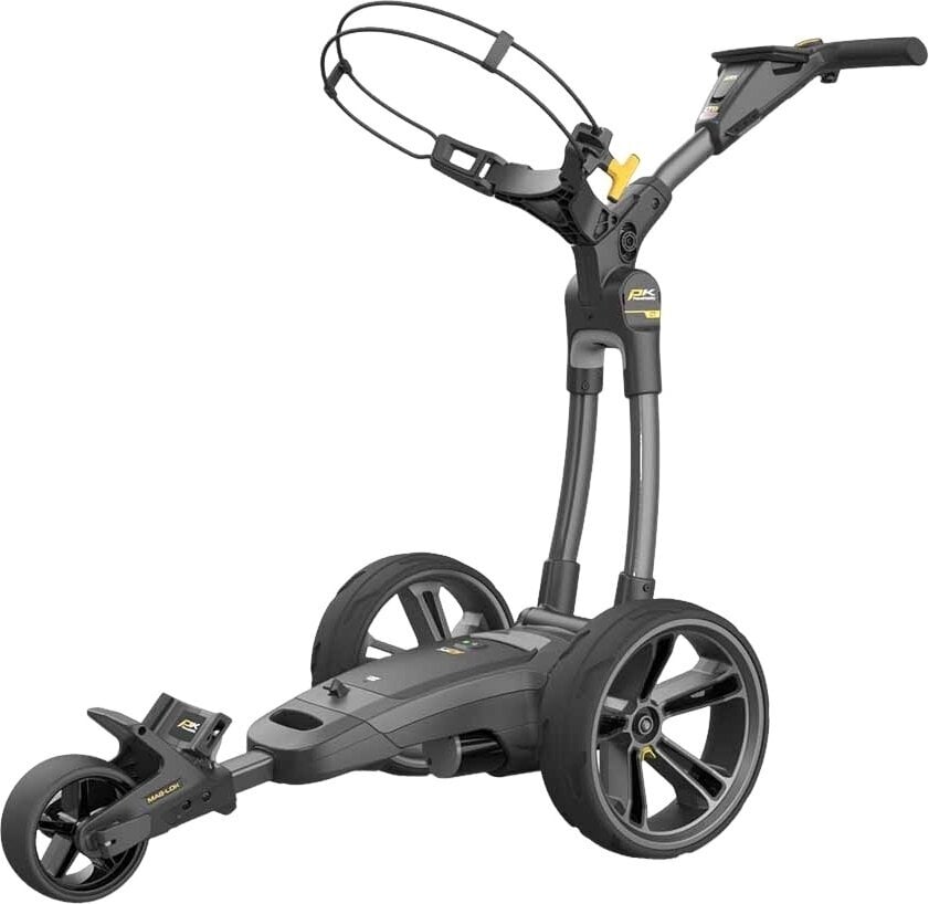 Trolley elettrico golf PowaKaddy CT8 GPS EBS Premium Gun Metal Metallic Trolley elettrico golf