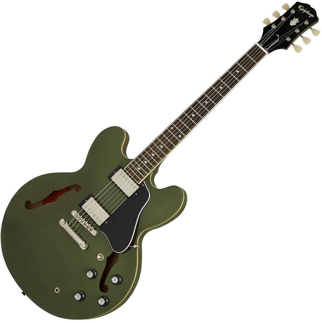 Halvakustisk gitarr Epiphone ES-335 Olive Drab Green Halvakustisk gitarr