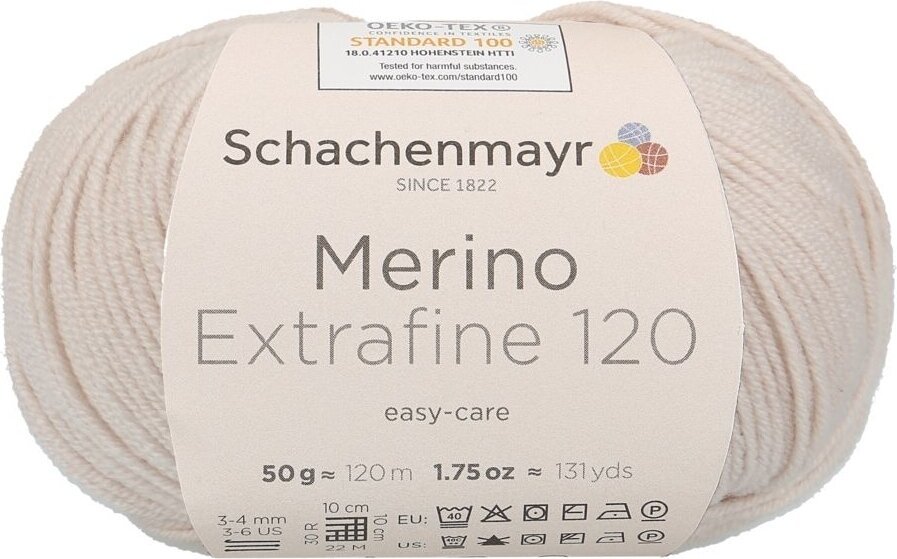 Fios para tricotar Schachenmayr Merino Extrafine 120 00103 Fios para tricotar