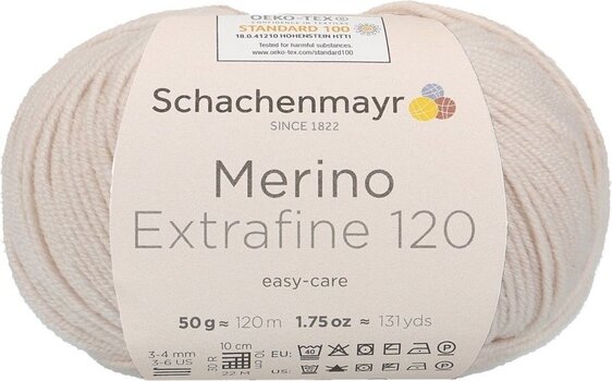 Kötőfonal Schachenmayr Merino Extrafine 120 00103 Kötőfonal - 1