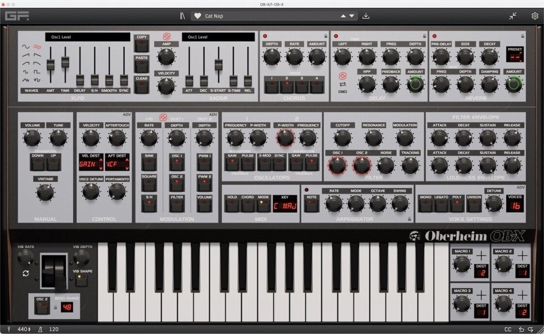 Logiciel de studio Instruments virtuels GForce Oberheim OB-X (Produit numérique)