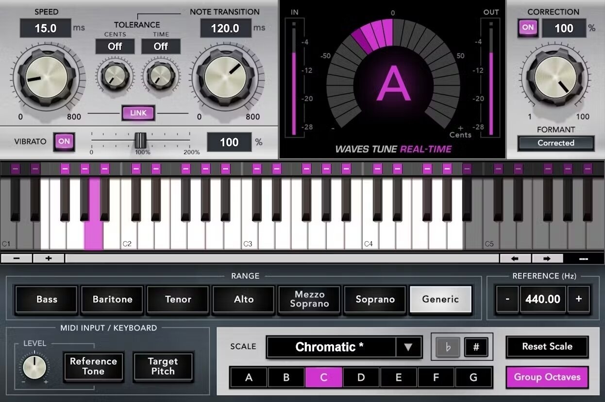 Studio software plug-in effect Waves Tune Real-Time (Digitaal product)