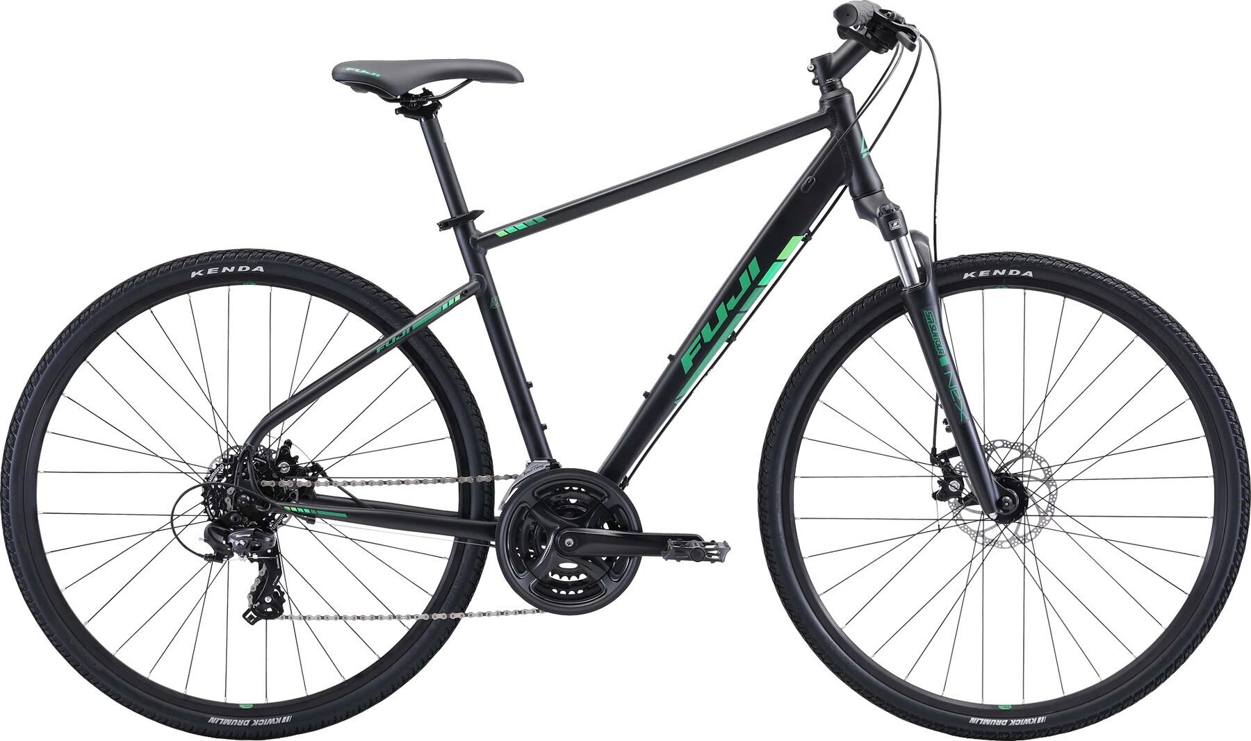 Hybrid Bike Fuji Traverse 1.7 Satin Black/Green M-17" Hybrid Bike