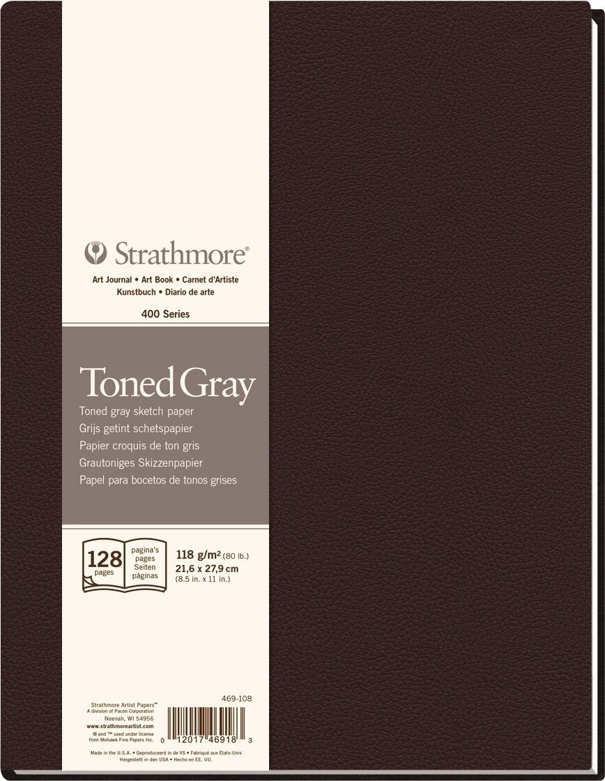 Bloc de dibujo Strathmore Serie 400 Toned Gray Hardbound Book 28 x 22 cm 118 g Bloc de dibujo