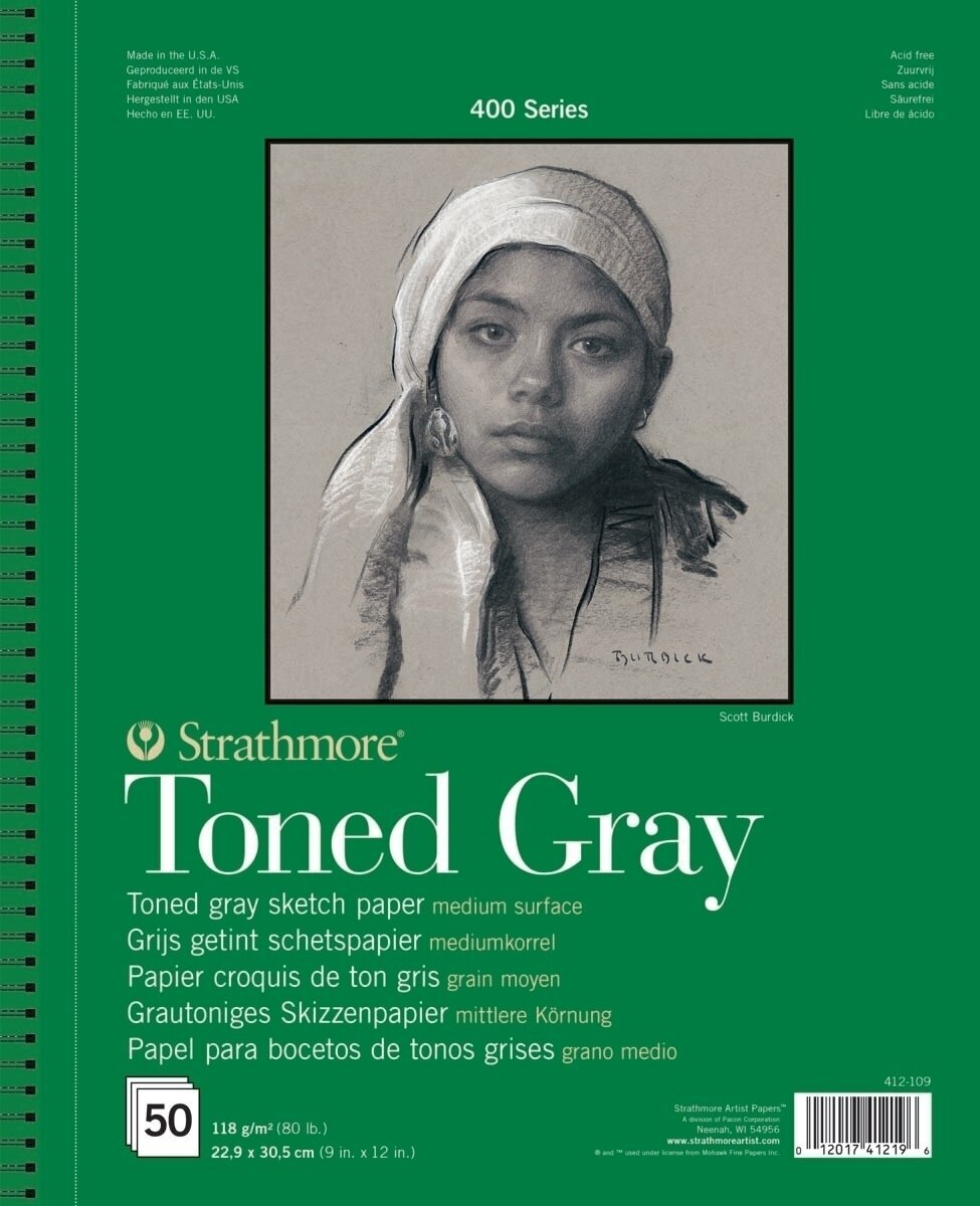Skizzenbuch Strathmore Serie 400 Toned Gray Sketch Pad 31 x 23 cm 118 g Skizzenbuch