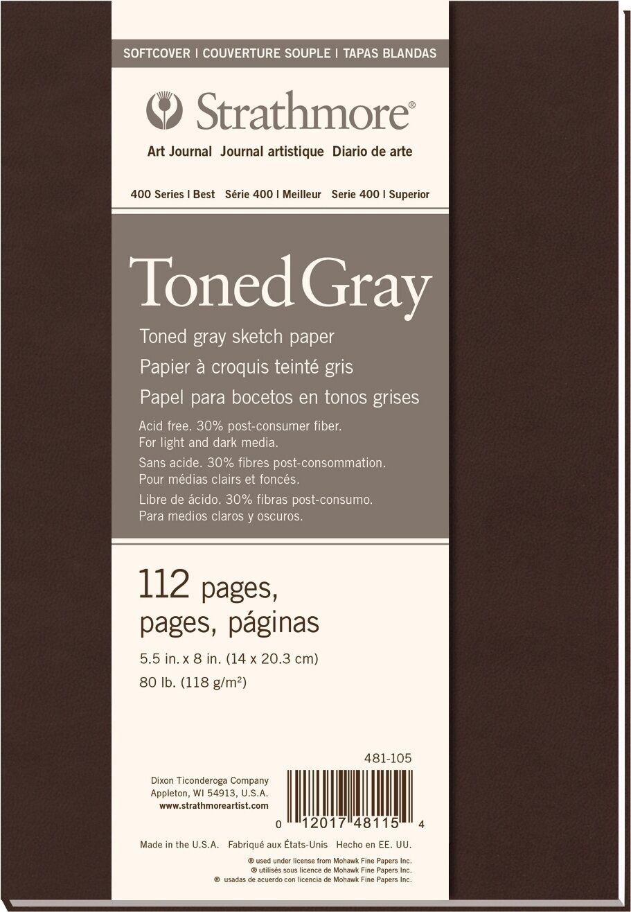 Carnete de Schițe Strathmore Serie 400 Toned Gray Softcover Book 20 x 14 cm 118 g Carnete de Schițe