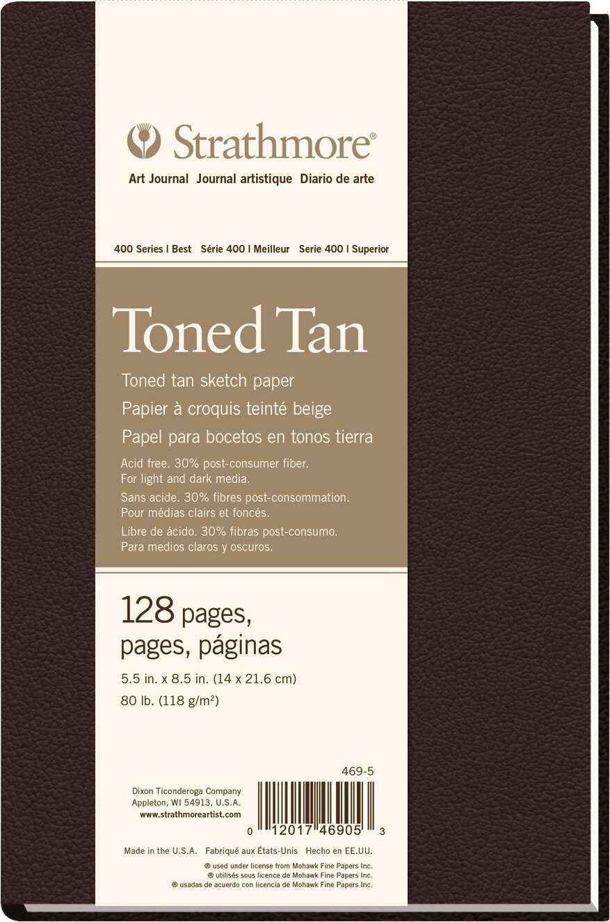 Skicár Strathmore Serie 400 Toned Tan Hardbound Book 22 x 14 cm 118 g Skicár