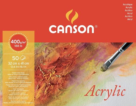Sketchbook Canson Acrylique Cold Pressed 32 x 24 cm 400 g Natural White Sketchbook - 1
