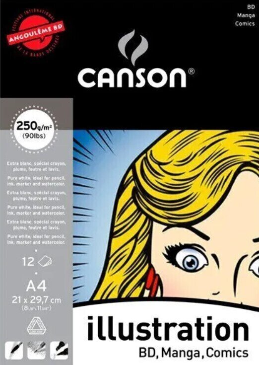 Vázlattömb Canson Illustration Manga A4 250 g White Vázlattömb