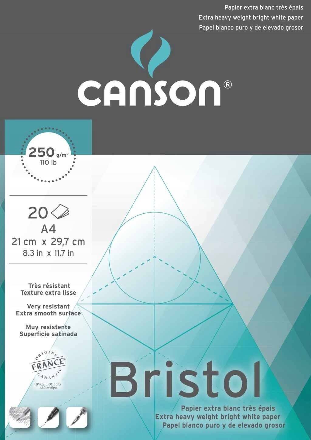 Blok za skiciranje Canson Illustration Bristol Graphic A4 250 g White Blok za skiciranje