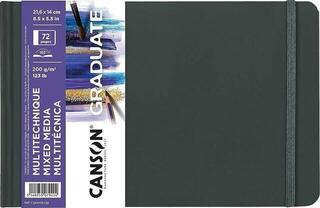 Skizzenbuch Canson Book Hardbound Short Side Graduate White Mixed Media Skizzenbuch 21,6 x 14 cm 200 g Landschaft