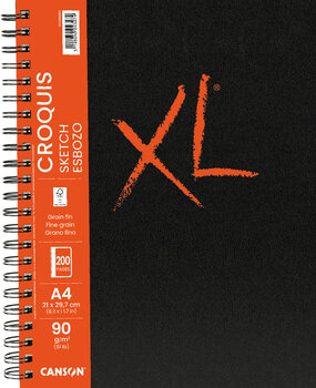 Sketchbook Canson Book Wire Bound Long Side XL Sketch A4 90 g Portrait Sketchbook - 1