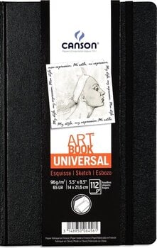 Carnet de croquis Canson Liv Universal 21,6 x 14 cm 96 g Black Carnet de croquis - 1