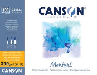 Sketchbook Canson Pad Montval Cold Pressed Sketchbook 100 32 x 24 cm 300 g Natural White