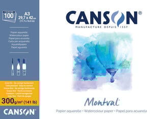 Sketchbook Canson Pad Montval Cold Pressed Sketchbook 100 A3 300 g Natural White