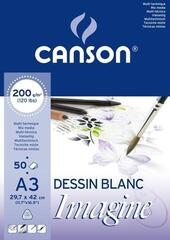 Skizzenbuch Canson Pad Imagine Skizzenbuch 50 A3 200 g White