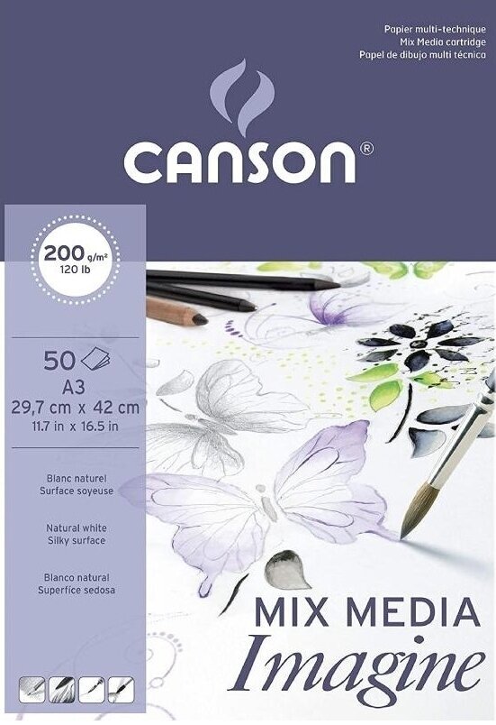 Μπλοκ Ζωγραφικής Canson Pad Imagine A4 200 g Λευκό Μπλοκ Ζωγραφικής