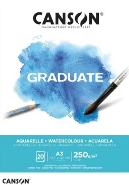 Sketchbook Canson Pad Graduate Aquarelle A3 250 g Sketchbook
