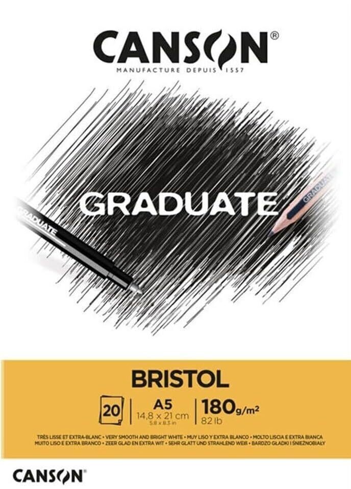 Blok za skiciranje Canson Pad Graduate Bristol A5 180 g Blok za skiciranje