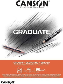 Carnet de croquis Canson Pad Graduate Sketching A3 96 g Carnet de croquis - 1