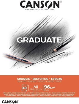 Carnet de croquis Canson Pad Graduate Sketching A5 96 g Carnet de croquis - 1