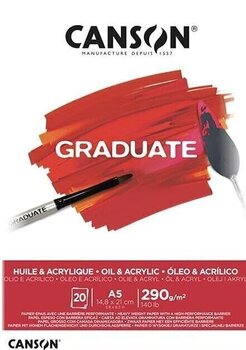 Schetsboek Canson Pad Graduate Huile & Acrylique A5 290 g Schetsboek - 1