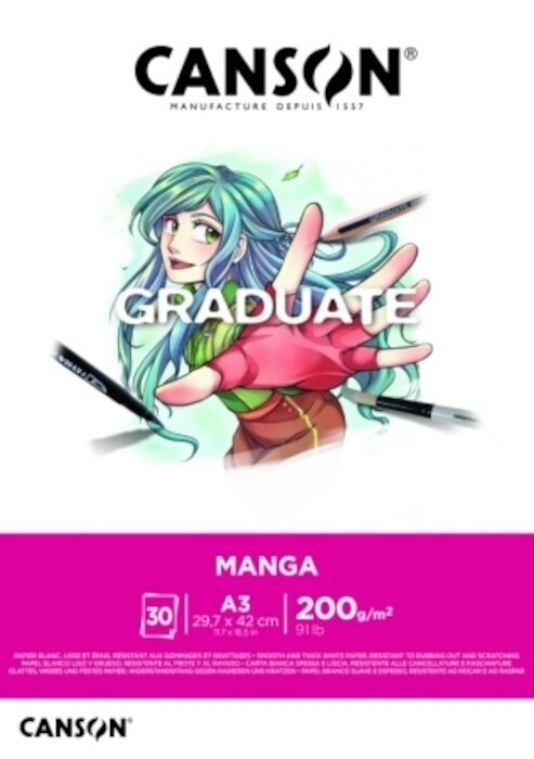 Skizzenbuch Canson Pad Graduate Manga A3 200 g Skizzenbuch