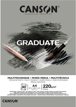 Skizzenbuch Canson Pad Graduate Mixed Media A4 220 g Grey Skizzenbuch - 1