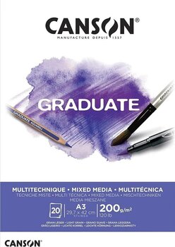 Skizzenbuch Canson Pad Graduate Mixed Media A3 200 g White Skizzenbuch - 1