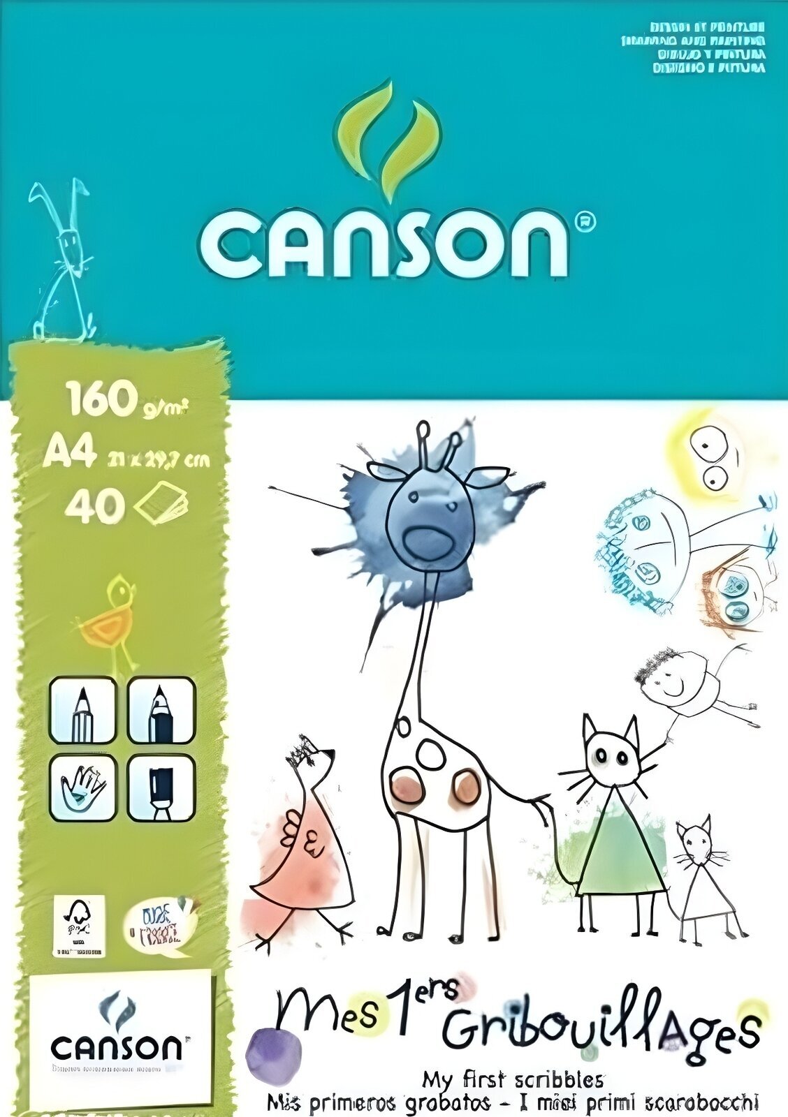 Blok za skiciranje Canson Pad My First Scribbles A4 160 g Blok za skiciranje