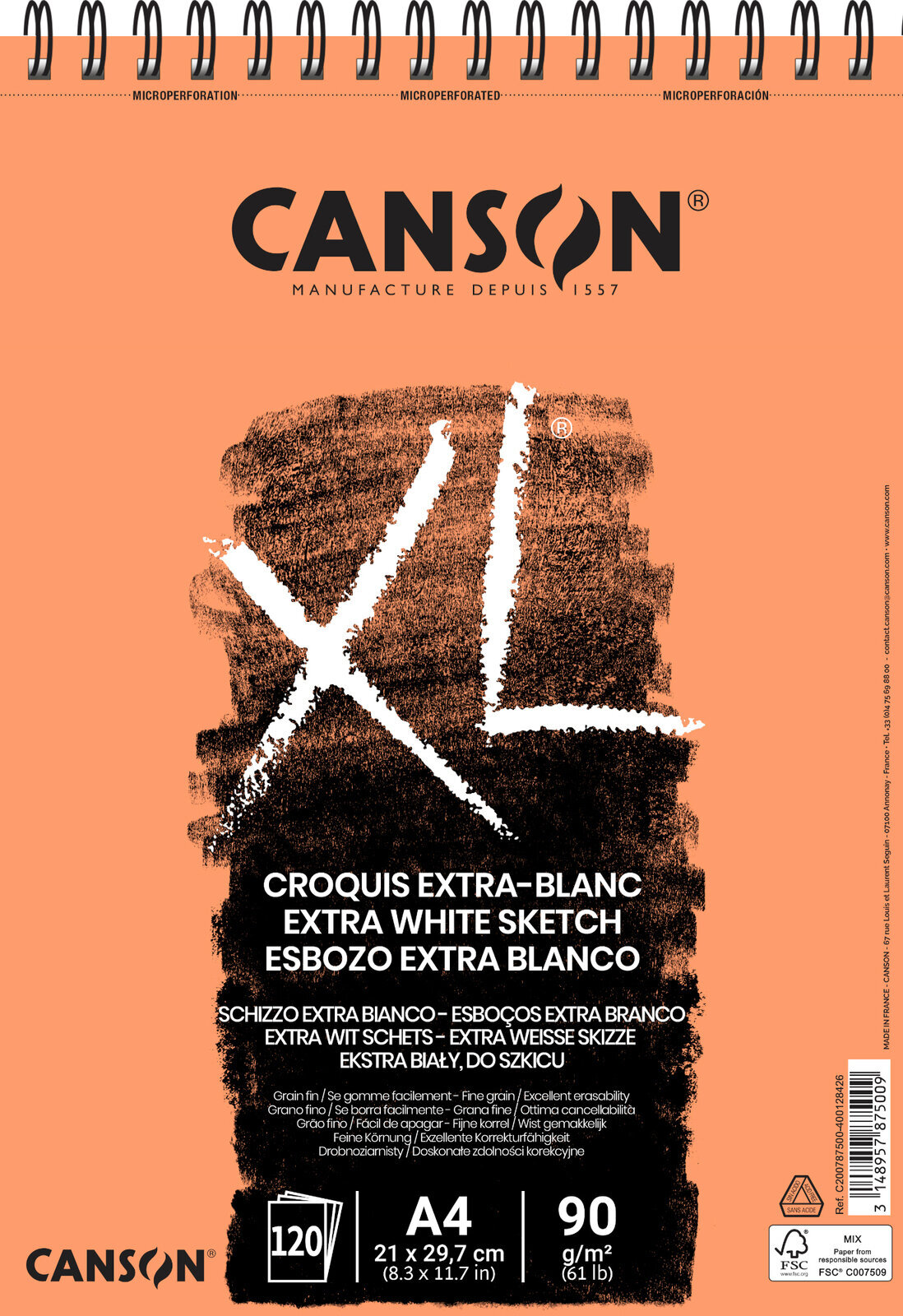 Скицник Canson Sp XL Sketch A4 90 g White Скицник