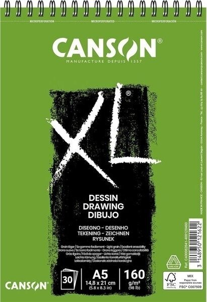 Μπλοκ Ζωγραφικής Canson Sp XL Drawing A5 160 g Μπλοκ Ζωγραφικής