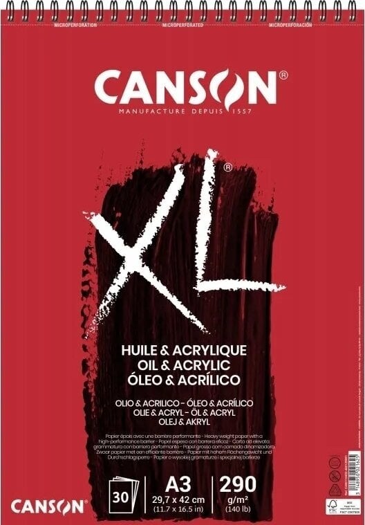 Skizzenbuch Canson Sp XL Huile Et Acrylique A3 290 g Skizzenbuch