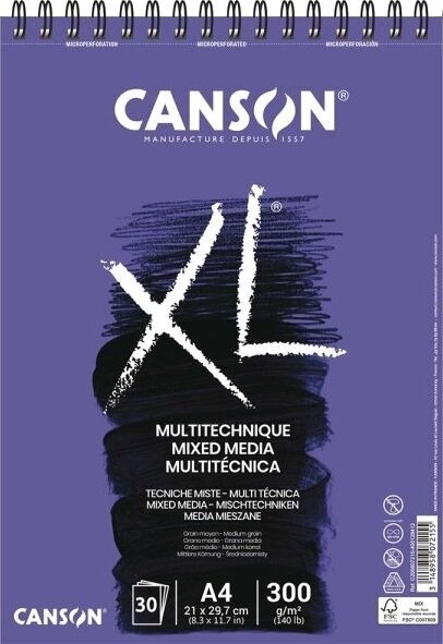 Skicář Canson Sp XL Mixed Media Textured A4 300 g Skicář