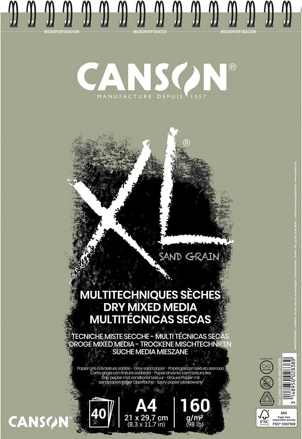 Schetsboek Canson Sp XL Touch A4 160 g Grey Schetsboek