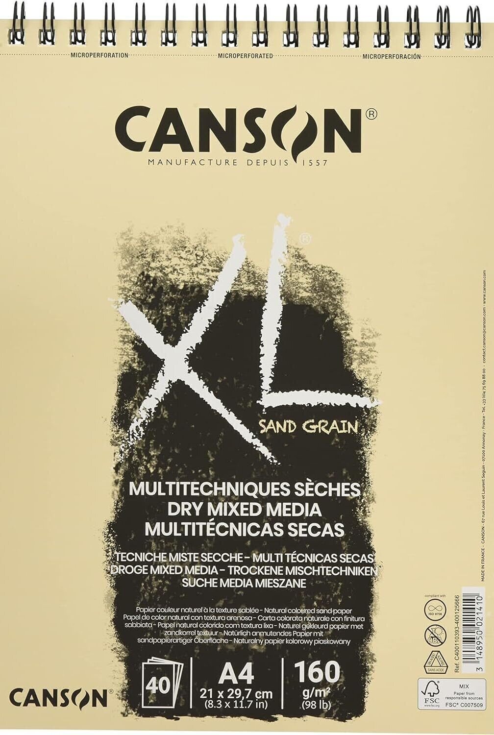 Skizzenbuch Canson Sp XL Touch A4 160 g Natural Skizzenbuch