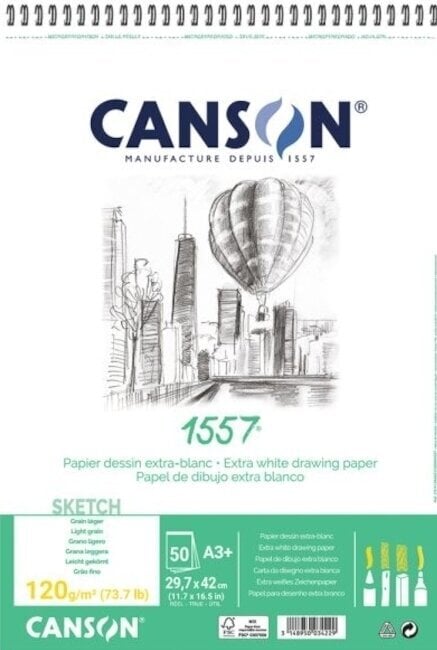 Livro de desenho Canson Sp 1557 Sketching A3 120 g Livro de desenho