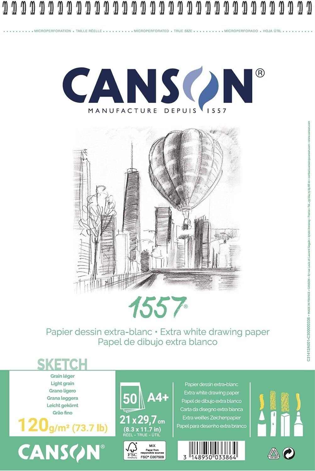 Скицник Canson Sp 1557 Sketching A4 120 g Скицник
