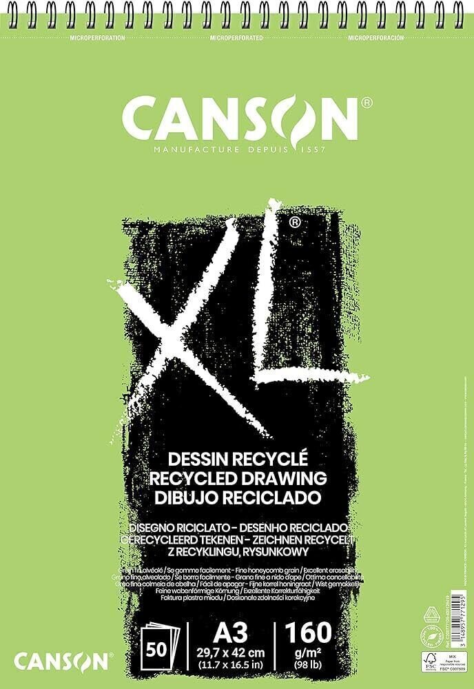 Carnet de croquis Canson Sp XL Recycled A3 160 g Carnet de croquis