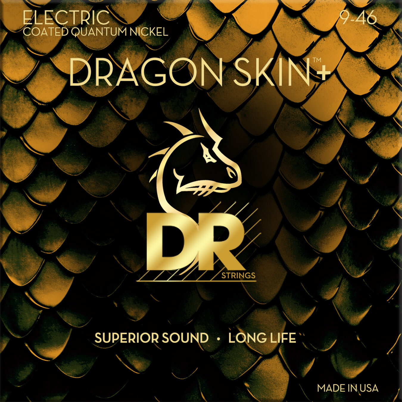 Struny pro elektrickou kytaru DR Strings Dragon Skin+ Coated Light to Medium 9-46