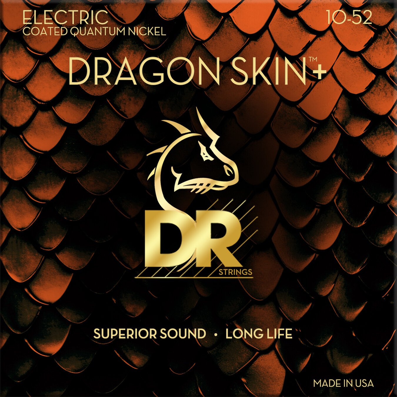 Struny pro elektrickou kytaru DR Strings Dragon Skin+ Coated Medium to Heavy 10-52