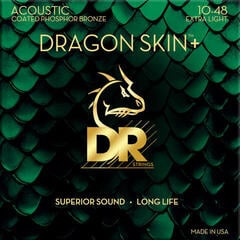 Struny pre akustickú gitaru DR Strings Dragon Skin+ Coated Phosphor Bronze Extra Light 10-48 Struny pre akustickú gitaru