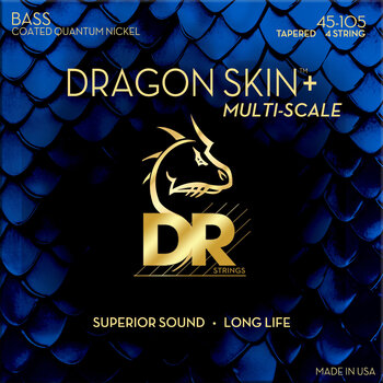 Bassguitar strings DR Strings Dragon Skin+ Coated Nickel Medium 45-105 Tapered Multi-Scale Bassguitar strings - 1