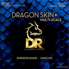 Cuerdas de bajo DR Strings Dragon Skin+ Coated Nickel 6-String Medium 30-125 Tapered Multi-Scale Cuerdas de bajo